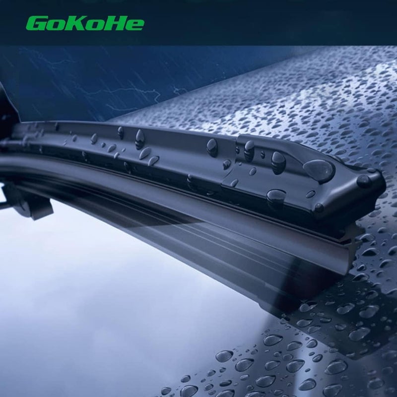 GoKoHe 26" + 24" Windshield Wiper Blades for 2015-2024 Honda Civic Pilot,Passport,2017-2018 Ridgeline 1997-2004 Mercedes-Benz A-Class,2002-2004 Vaneo Quality Premium front windscreen wiper - Image 5